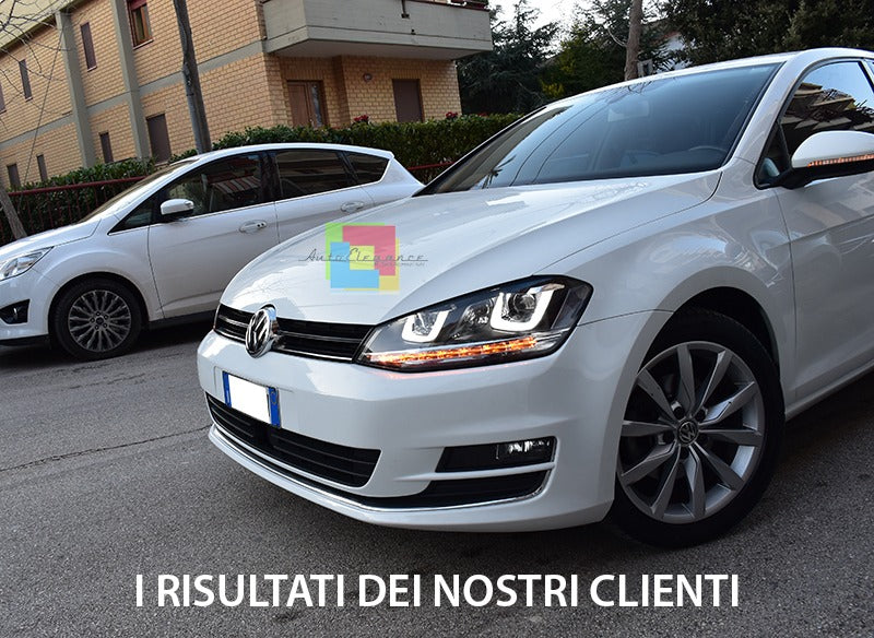 Fari 3D LED DRL adatti per VW Golf 7 VII (2012-2017) Silver R-Line LED Flowing D