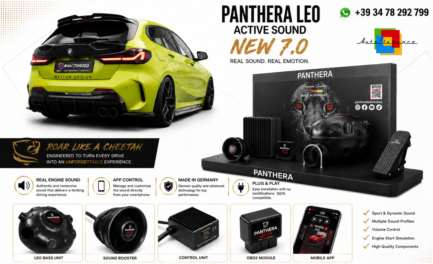 💫ART.2672 PANTHERA Soundsystem Booster 7.0 - BMW 1 M135i / 128ti / M-Pack F40💫