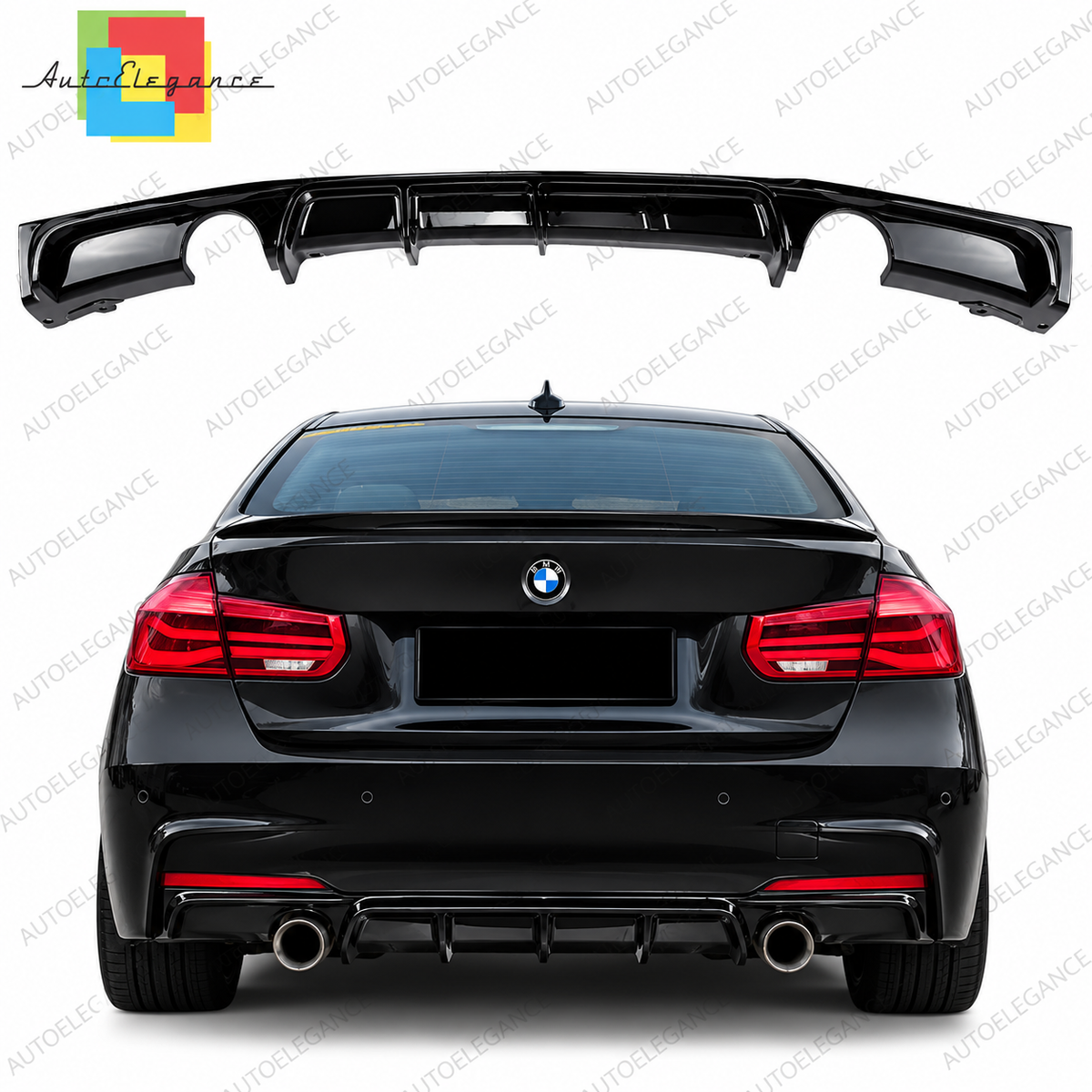 👉ART. 0134 DIFFUSORE NERO LUCIDO ADATTO PER BMW 3 F30 F31 11-18 Sedan Touring👈