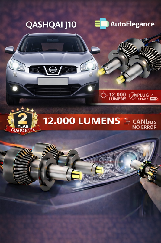 KIT LED per Qashqai J10 ANABAGLIANTI H7 CANBUS Bianco 6500K 360 gradi