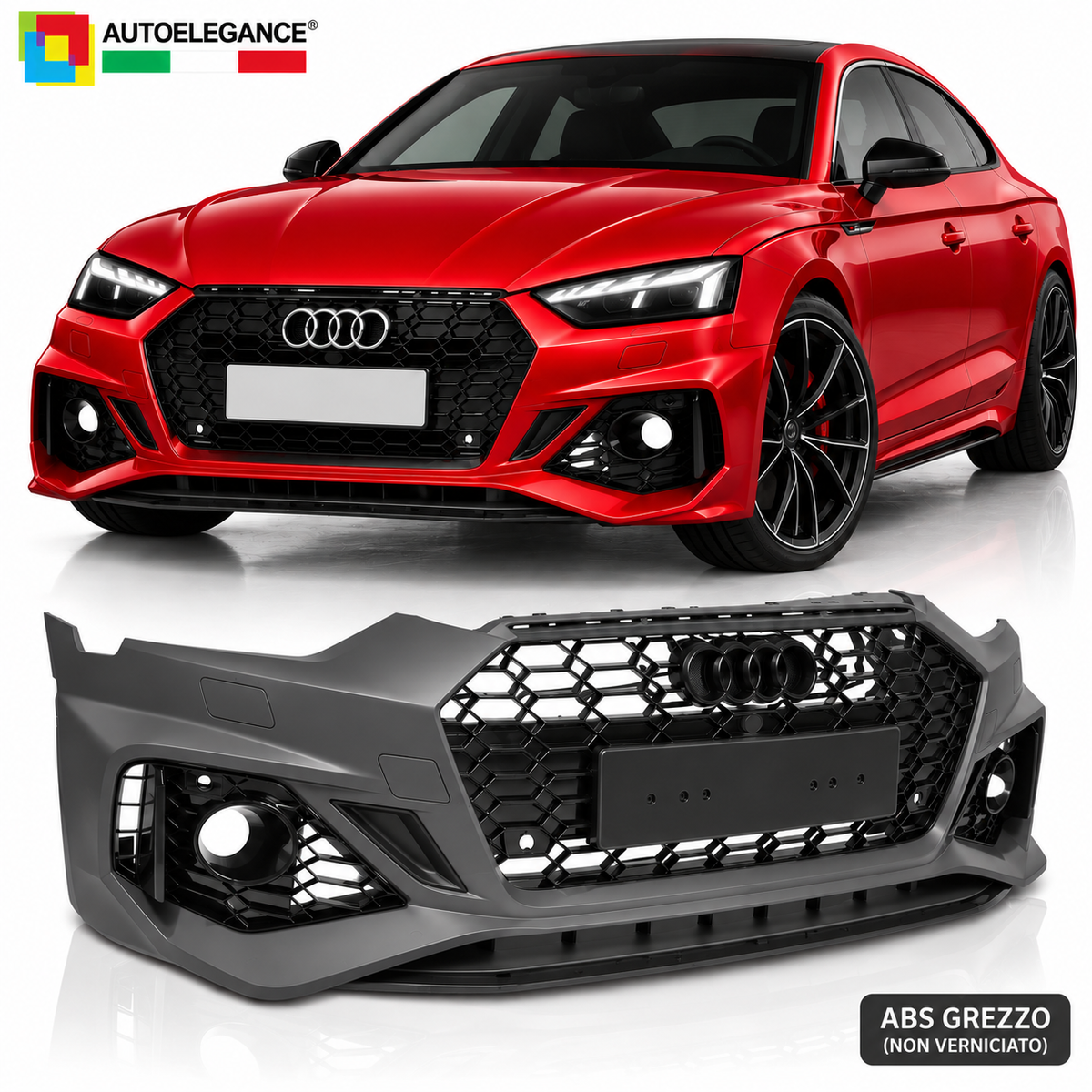 PARAURTI ANTERIORE SPORT ADATTO PER AUDI A5 F5 19-23 LOOK RS5