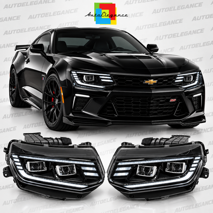 ART.10680 FARI ANTERIORI ADATTO PER CHEVROLET CAMARO 16-18 NERO