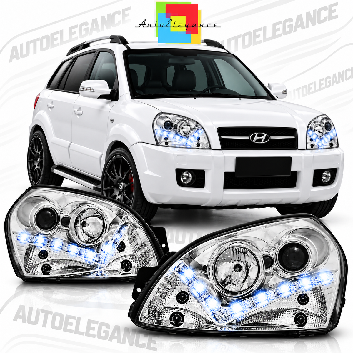 ART.11136 FARI ANTERIORI ADATTO PER HYUNDAI TUCSON 07.04-10
