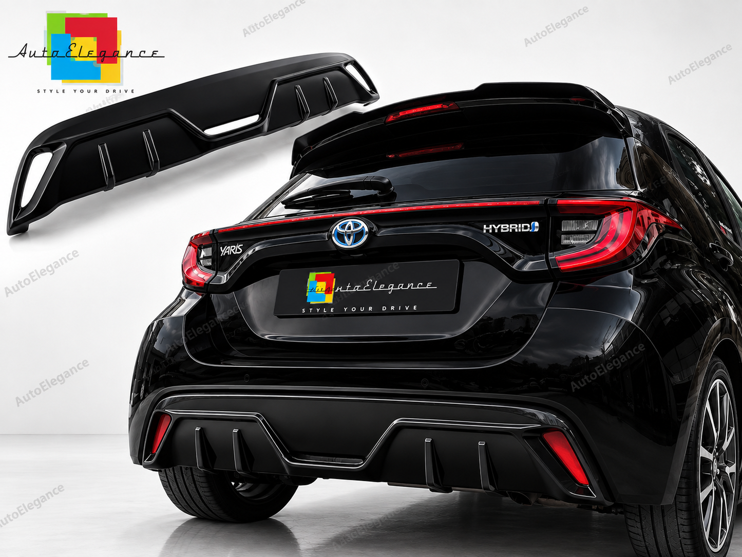 👉Diffusore Posteriore ABS Nero Lucido per Toyota Yaris Mk4 (2020-)👈