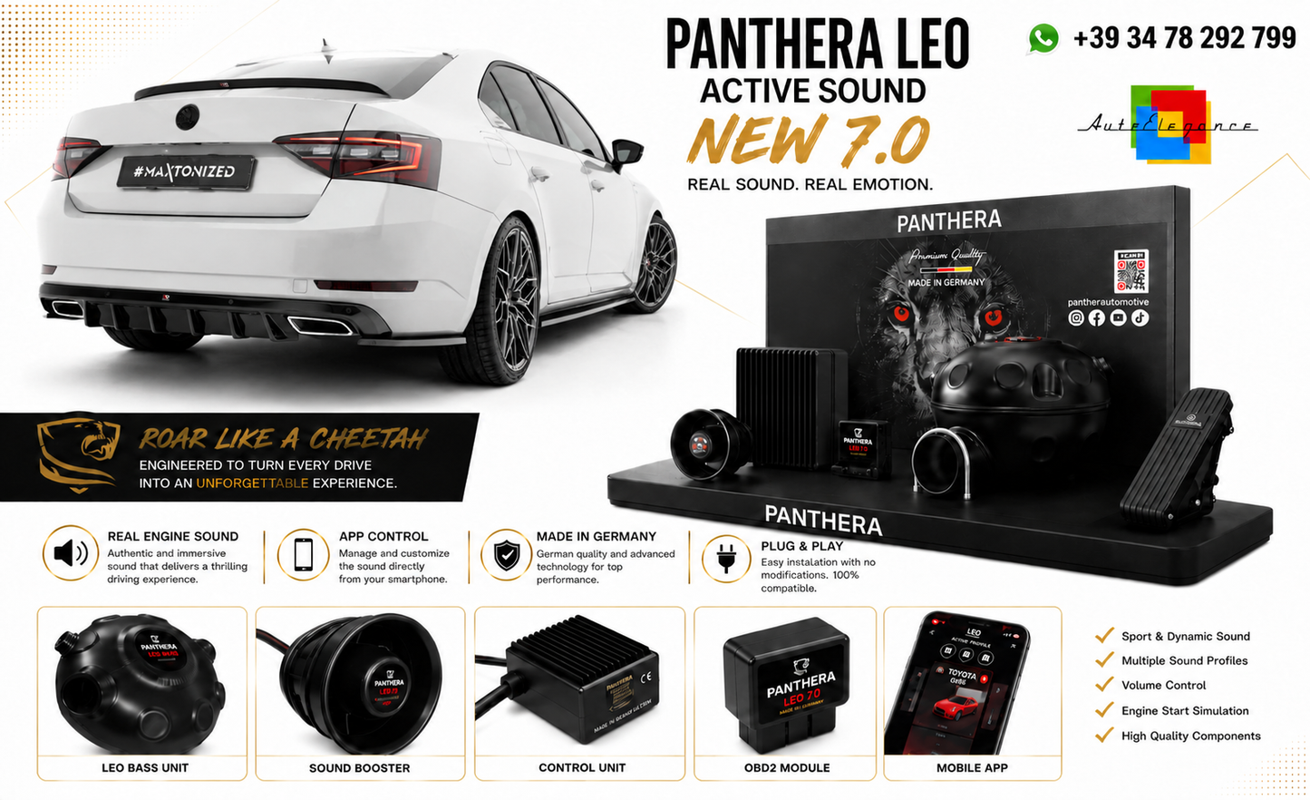 💕ART.2672 PANTHERA Soundsystem Booster 7.0-Skoda Superb Liftback💕
