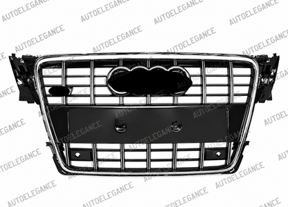 ART.0632 GRIGLIA ANTERIORE AUDI A4 B8 08-12 AVANT BERLINA CALANDRA S4 NERA BORDO CROMATO