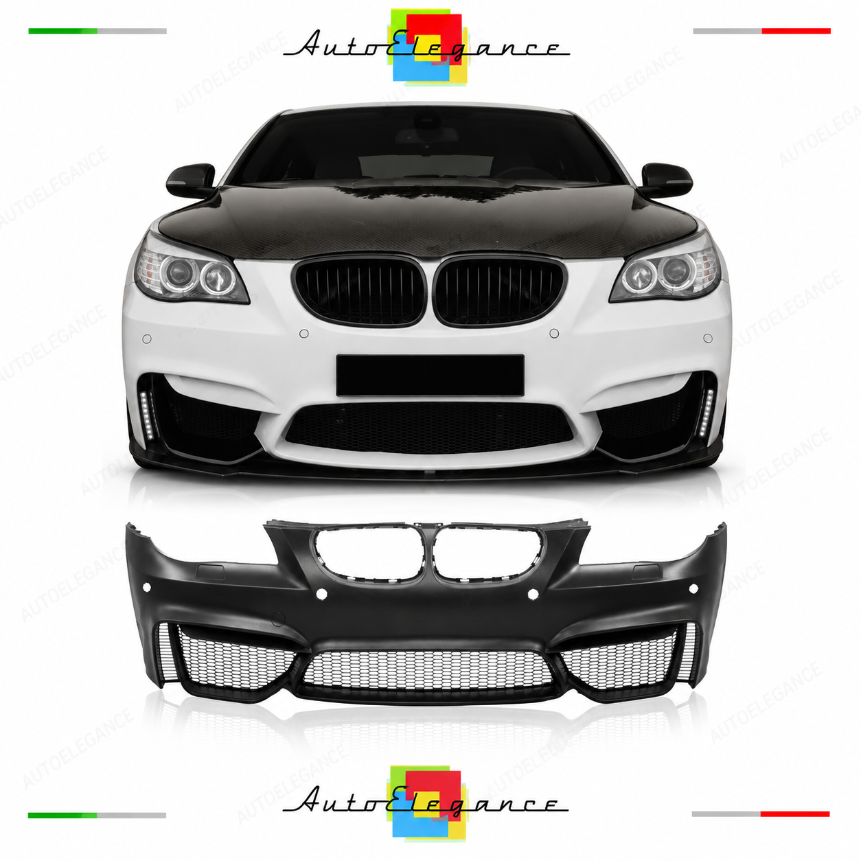 PARAURTI ANTERIORE BMW E60 E61 03-07 LOOK M4 PDC SRA