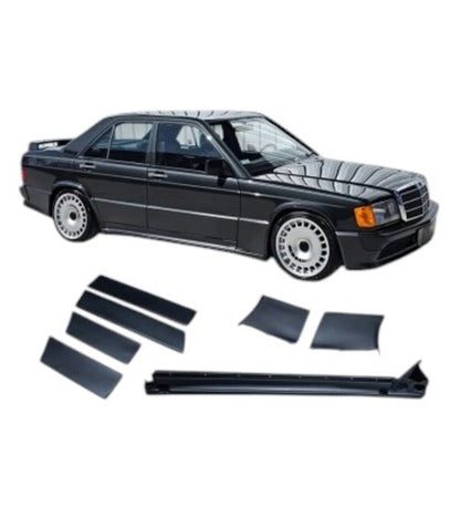 💕ART.10238 COPPIA MINIGONNE+MODANATURE MERCEDES 190 W201 83-93 LOOK EVO 1 AMG💕