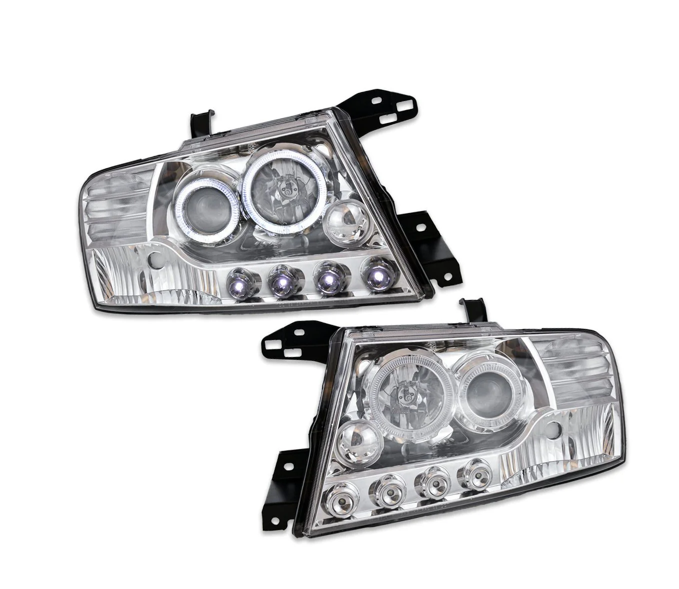 💫ART.6244 FARI OCCHI D'ANGELO CROMATI per MITSUBISHI PAJERO V60 2000-2006💫