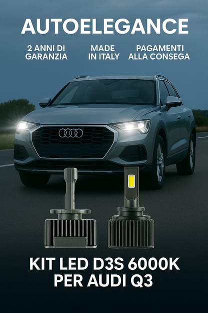 ⭐KIT XENON D3S 6000K ANABBAGLIANTI PER AUDI Q3 – LUCE BIANCA POTENTE⭐