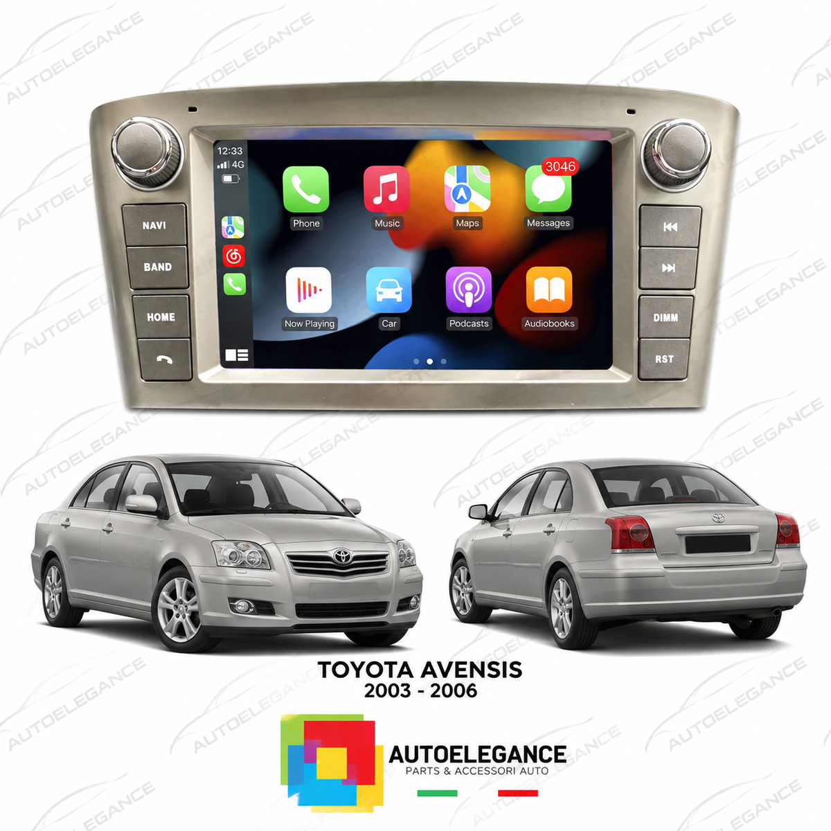 RADIO GPS ANDROID 11 ADATTO PER TOYOTA AVENSIS 03-06