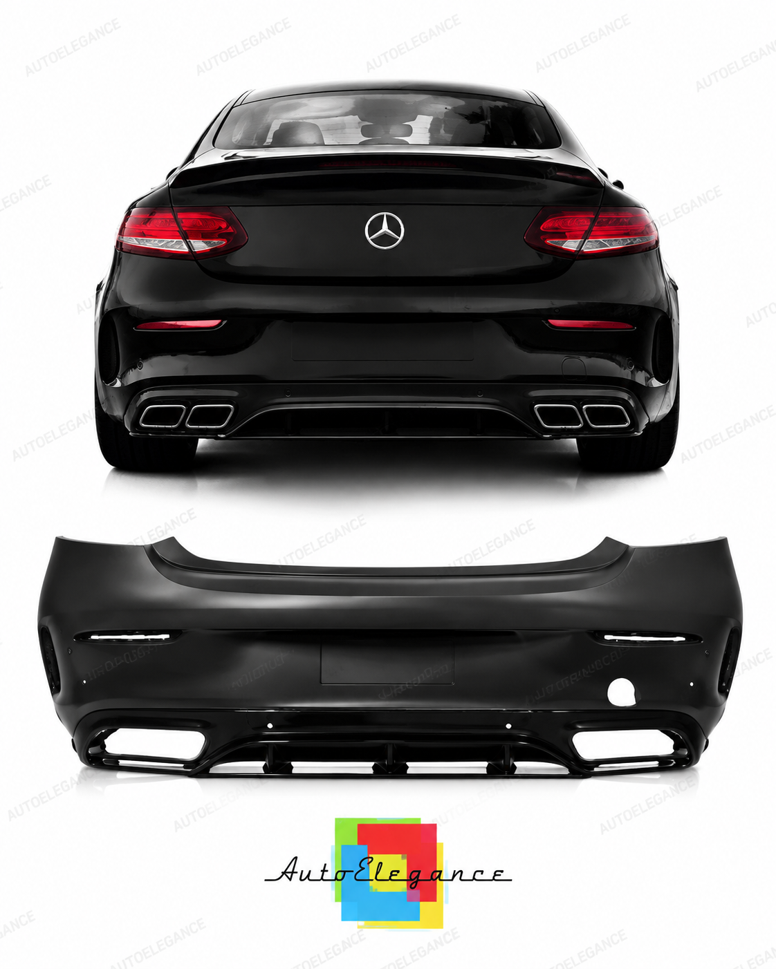 💕PARAURTI POSTERIORE MERCEDES CLASSE C W205 2P 14-20 LOOK AMG C63💕