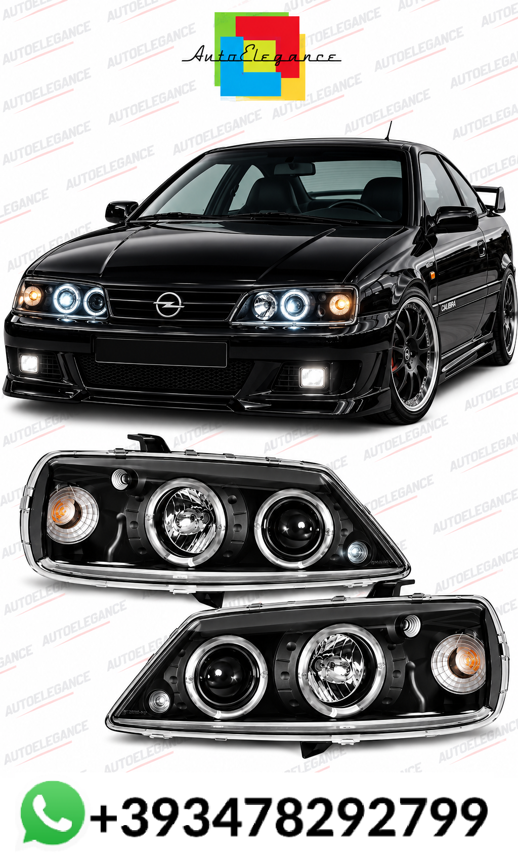 ART.11007  FARI ANTERIORI ADATTO PER OPEL CALIBRA 90-97 LED NERO