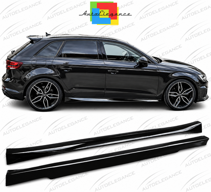 ART.0121 MINIGONNE ADATTO AUDI A3 8V  NERO LUCIDO LOOK SLINE