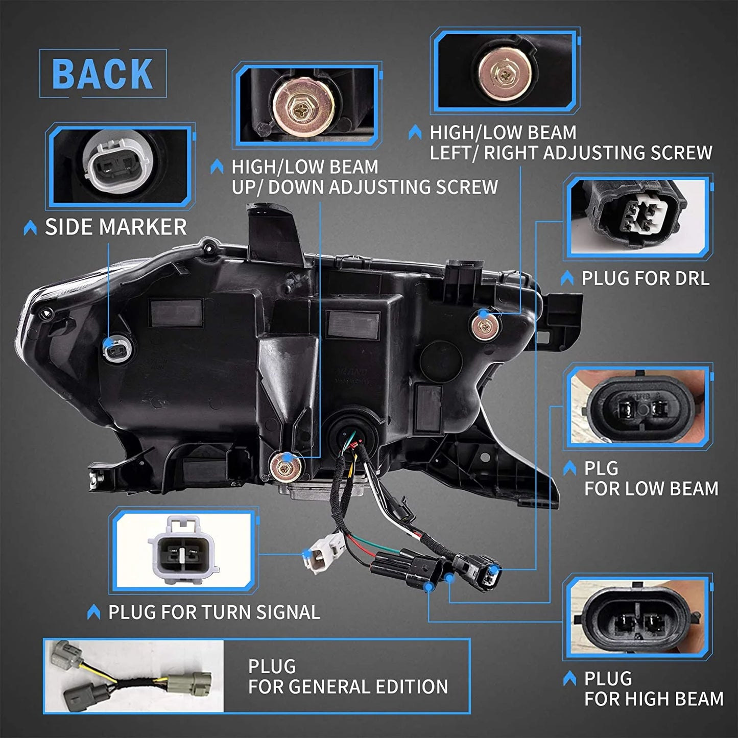 LED Headlights and Taillights Compatible with Toyota Tacoma 2016-2019