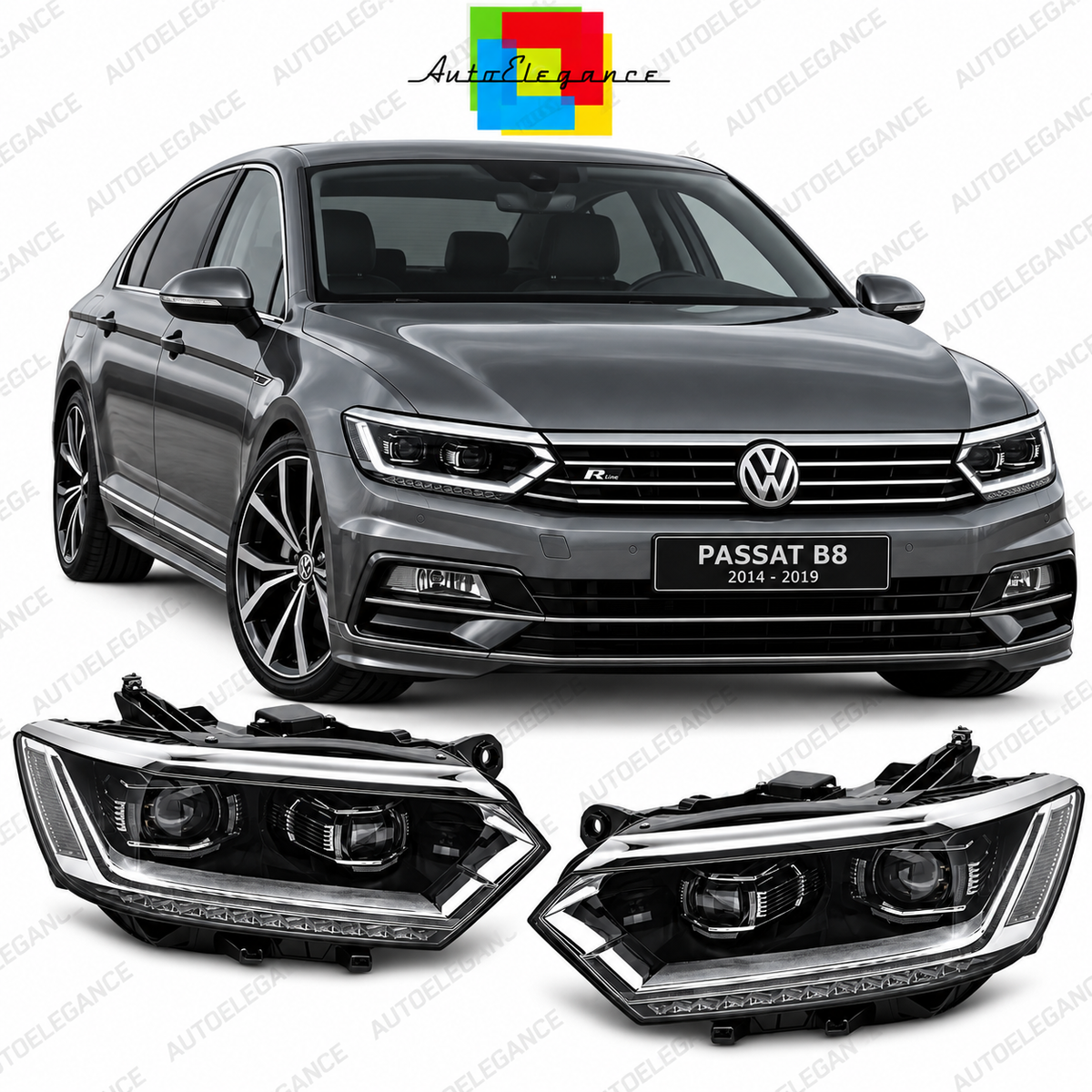 ART.10782 FARI ANTERIORI ADATTO PER VW PASSAT B8 14-19
