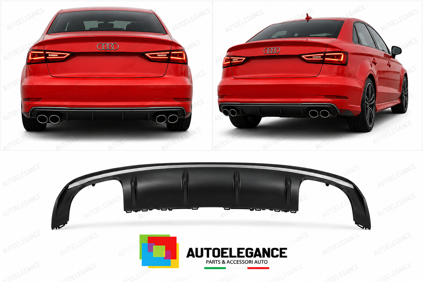 DIFFUSORE AUDI A3 8V SEDAN S LINE 13-16 LOOK S3