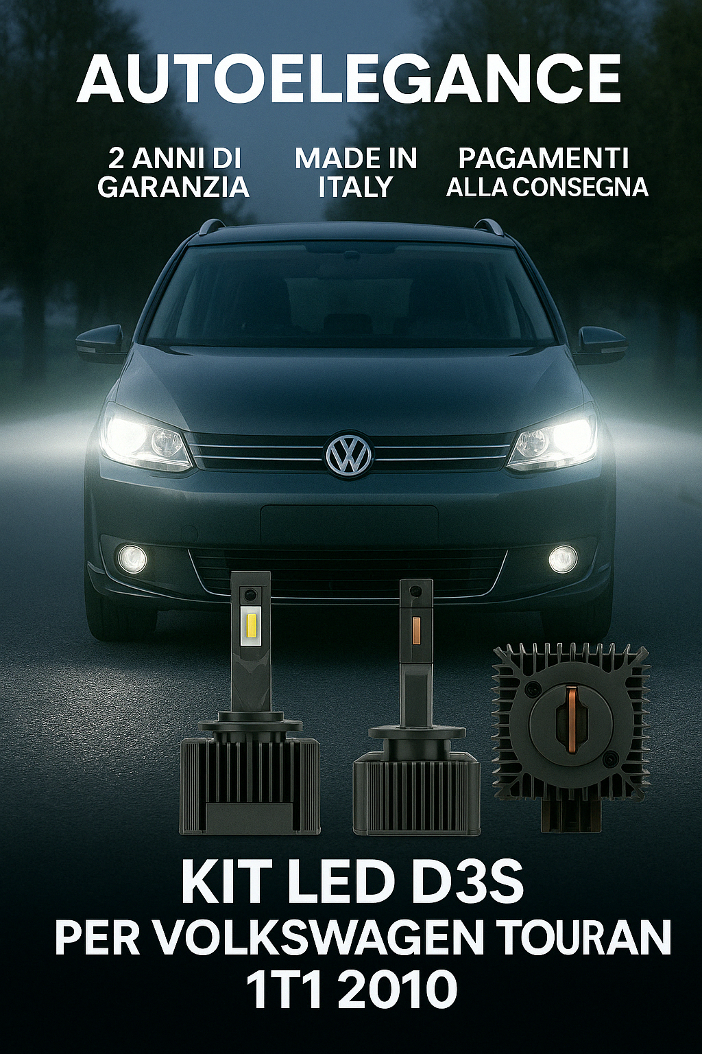 ⭐KIT XENON D1S 6000K ANABBAGLIANTI PER VW TOURAN 1T1 – LUCE BIANCA POTENTE⭐