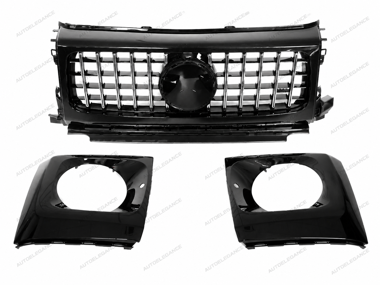 💫ART.9910 GRIGLIA SPORTIVA NERO CROMATO PER MERCEDES G-CLASS W464 18-24💫