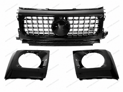 💫ART.9910 GRIGLIA SPORTIVA NERO CROMATO PER MERCEDES G-CLASS W464 18-24💫