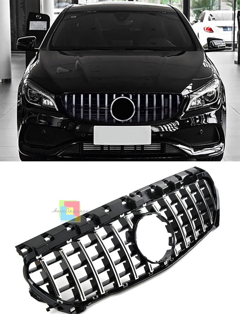 Griglia GT Panamericana adatta per Mercedes CLA W117 X117 dal 16 argento nero