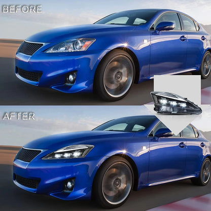 Fari a LED per Lexus IS250/IS250C IS350/IS350C IS220d 2006-2012 ISF 2008-2014 con animazione e respirazione blu
