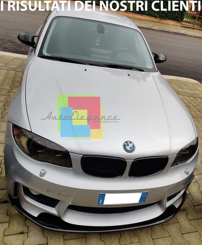 ❄️BMW SERIE 1 E81 E87 E82 E88 M1 SPLITTER PARAURTI ANTERIORE NERO LUCIDO LAMA❄️