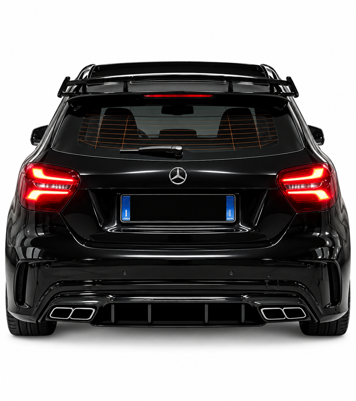 👉ART.0200 Diffusore Post.+Terminali Adatto per Mercedes Classe A W176 LookA45👈