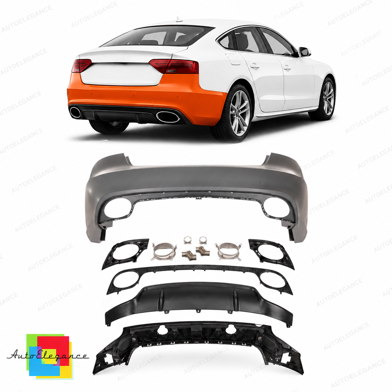 👉Paraurti posteriore con PDC/diffusore adatto per Audi A5 8T Sportback 09-17👈