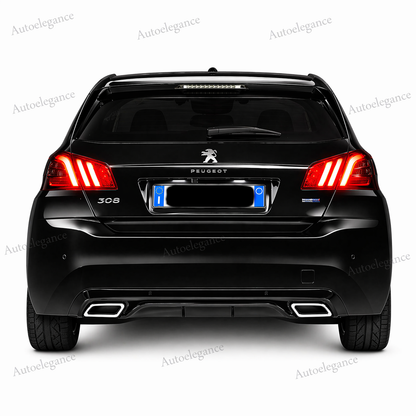 🔥ART.9544 DIFFUSORE PEUGEOT 308 II 5 PORTE 13-21 NERO LUCIDO TERMINALI OVALI🔥