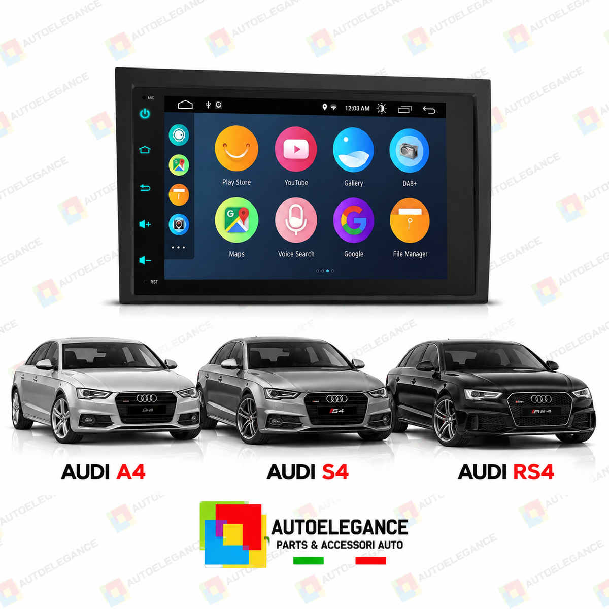 RADIO GPS ANDROID 12 ADATTO PER AUDI A4 S4 RS4