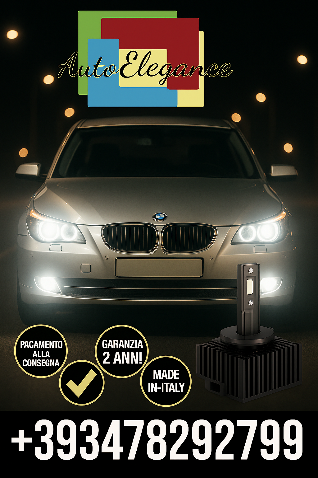COPPIA LAMPADE D2S LED DA XENON A LED PER  BMW SERIE 5 E60/E61 2004