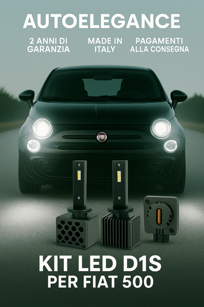 ⭐KIT XENON D1S 6000K ANABBAGLIANTI PER FIAT 500 – LUCE BIANCA POTENTE⭐