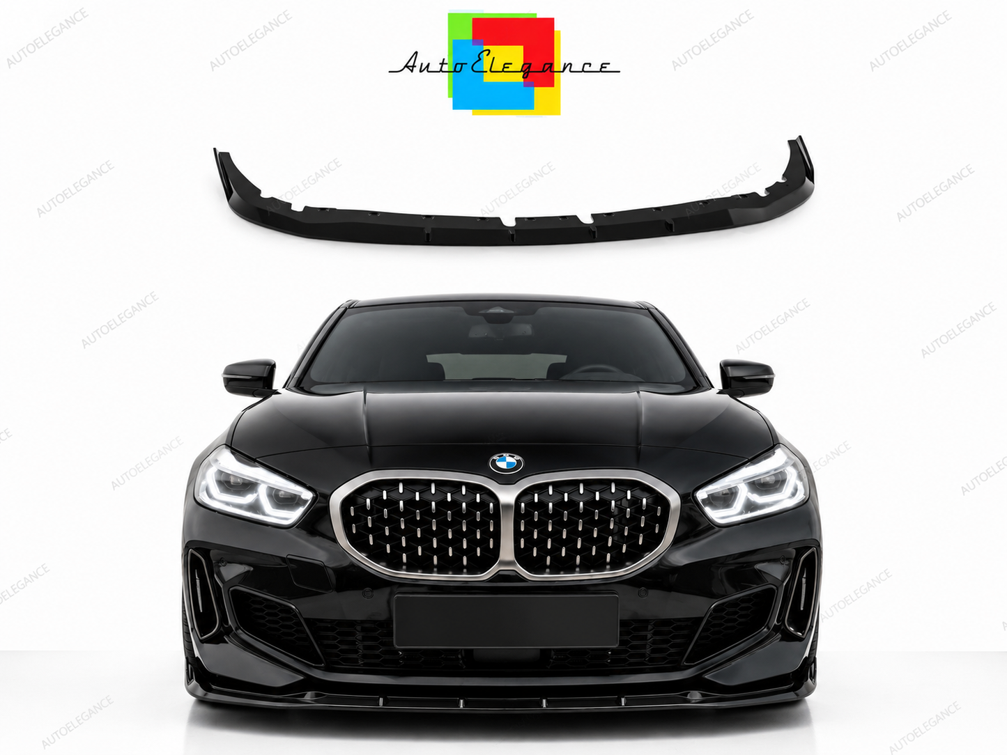 👉SPLITTER ANTERIORE PER BMW M135i F40 ABS NERO LUCIDO👈