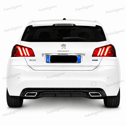 🔥ART.9544 DIFFUSORE PEUGEOT 308 II 5 PORTE 13-21 NERO LUCIDO TERMINALI OVALI🔥