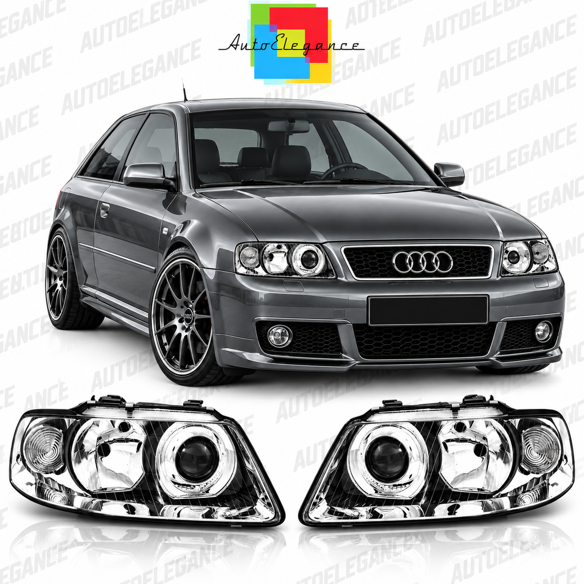 💕ART.10288 FARI ANTERIORI ADATTO PER AUDI A3 (8L) 00-03 3D/5D💕