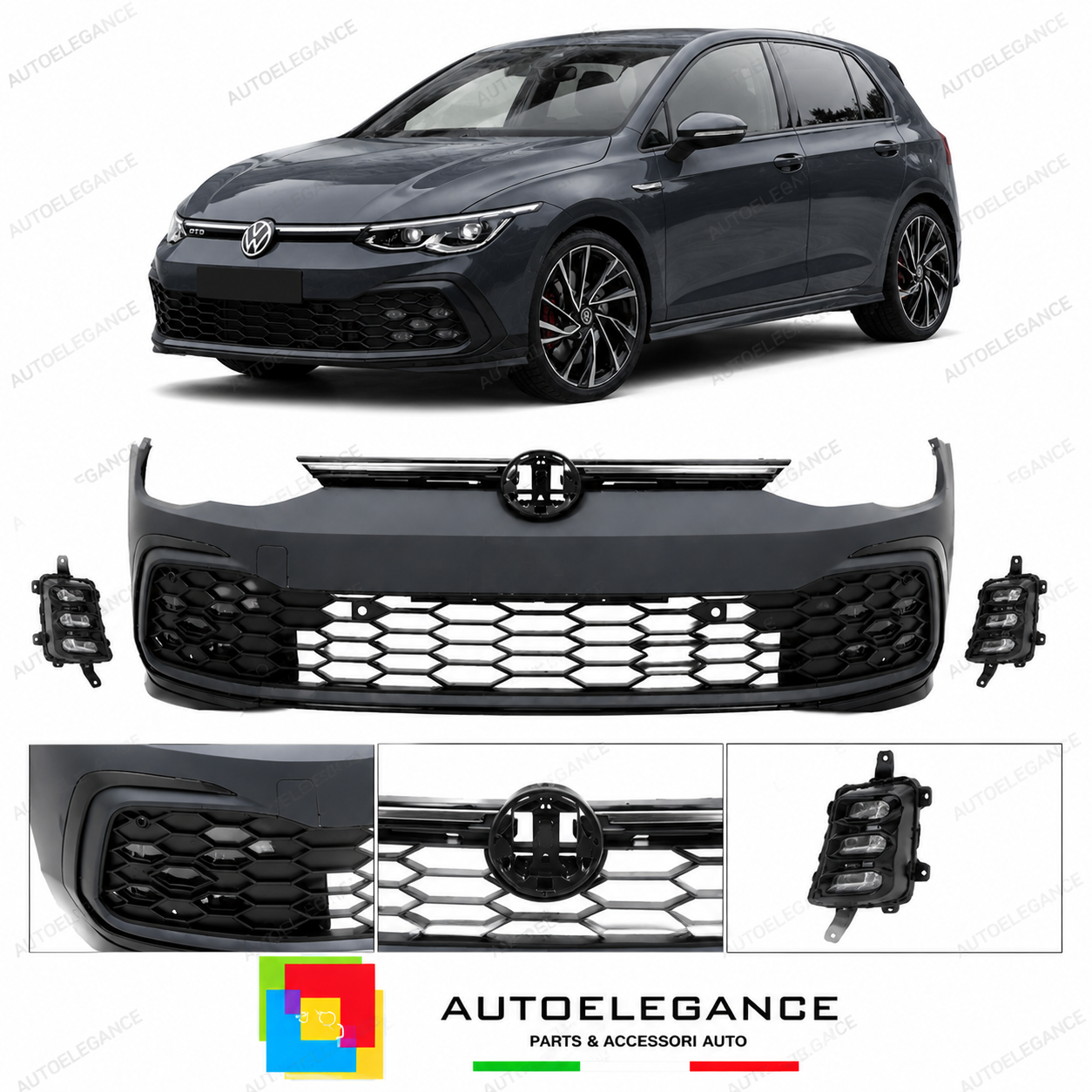 PARAURTI ANTERIORE VOLKSWAGEN VW GOLF 8 LOOK GTD