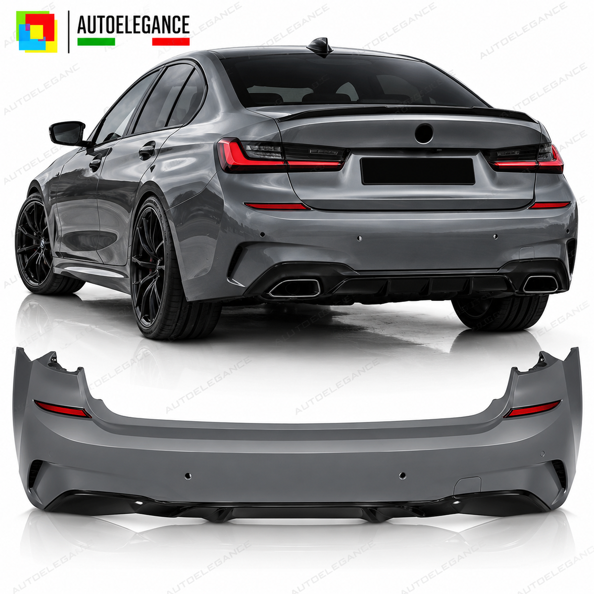 PARAURTI POSTERIORE STILE PERFORMANCE PDC ADATTO PER BMW G20 19-22 LOOK M
