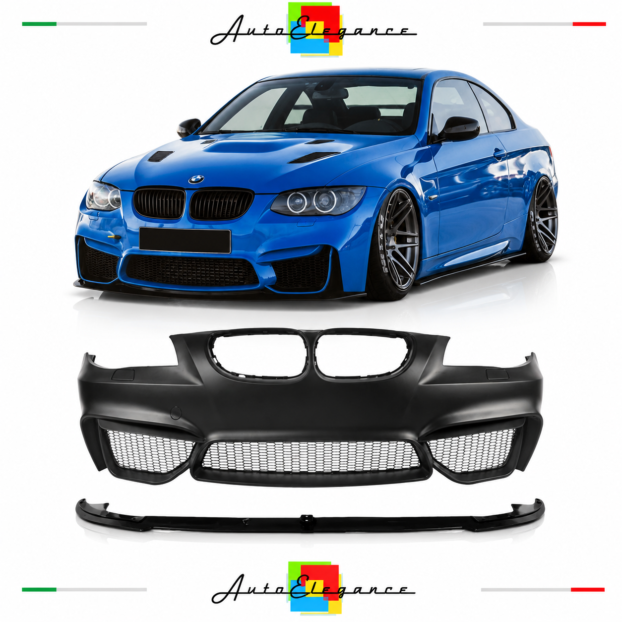 PARAURTI ANTERIORE BMW E92 LCI 10-14 LOOK M4 PDC + SPOILER LIP