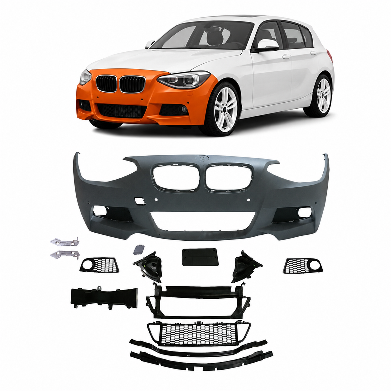 👉Paraurti Anteriore Sport con PDC adatto per BMW Serie 1 (F20 F21) 2011-2015👈