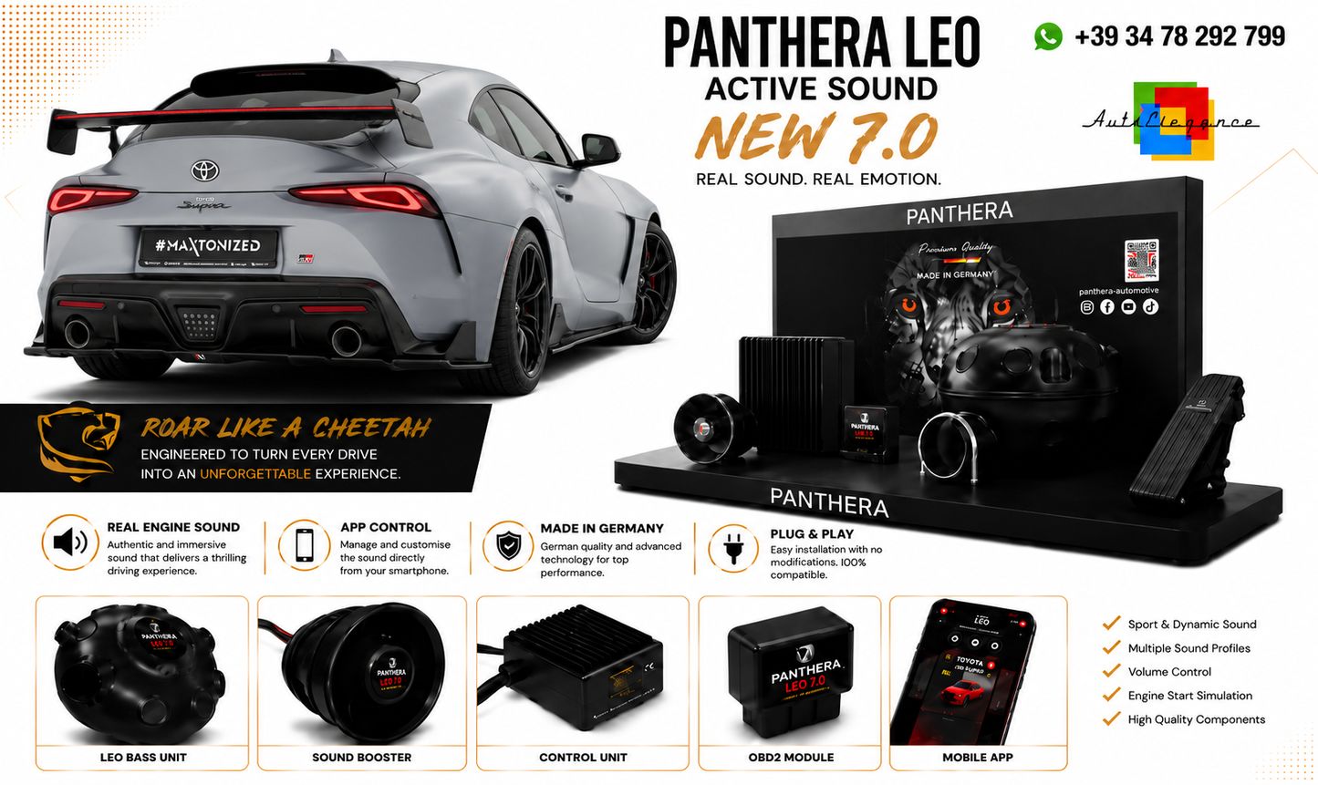 💕ART.2672 PANTHERA Soundsystem Booster 7.0 -Toyota Supra Mk5💕