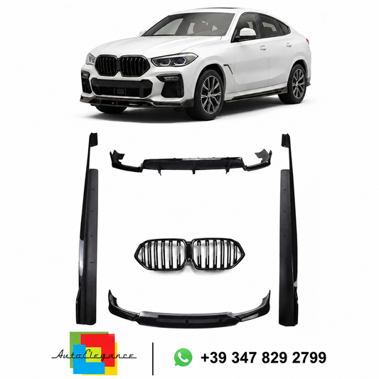 👉Bodykit anteriore corpo Gloss Black adatto per BMW X6 (G06) 2019-2024👈