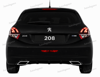 🔥ART.9565 DIFFUSORE SOTTO PARAURTI PEUGEOT 208 TERMINAL OVALI ABS NERO LUCIDO🔥