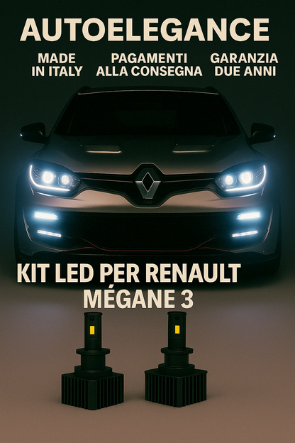 ❤️ KIT LED D1S 6000K BIANCO GHIACCIO ANABBAGLIANTI PER  RENAULT MEGAN 3 ❤️