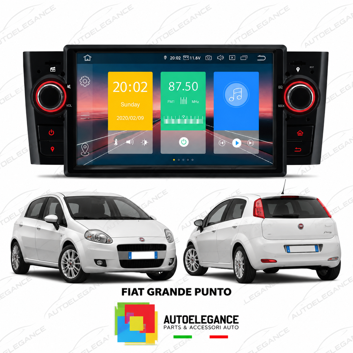 RADIO GPS ANDROID 10 ADATTO PER FIAT GRANDE PUNTO 05-09 USB GPS TATTILE HD