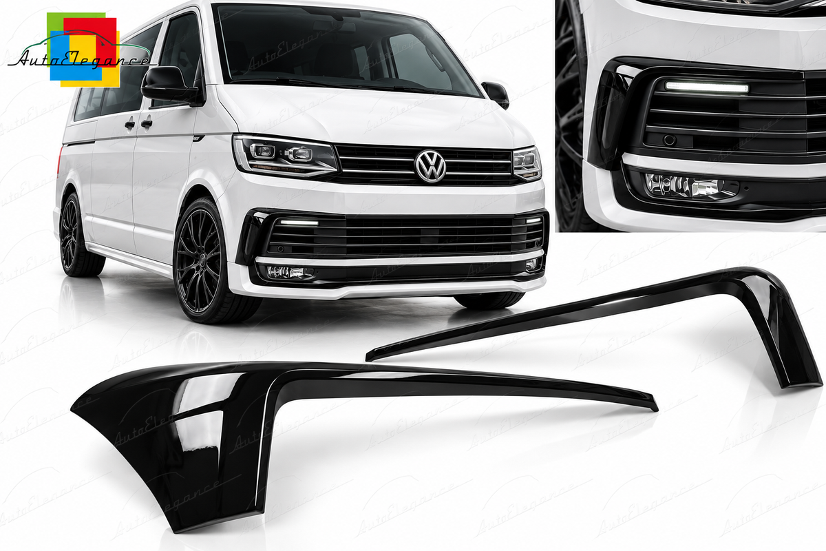 PLARAURTI ANTERIORE DUE PEZZI NERO LUCIDO ADATTO PER VW T6 15-19