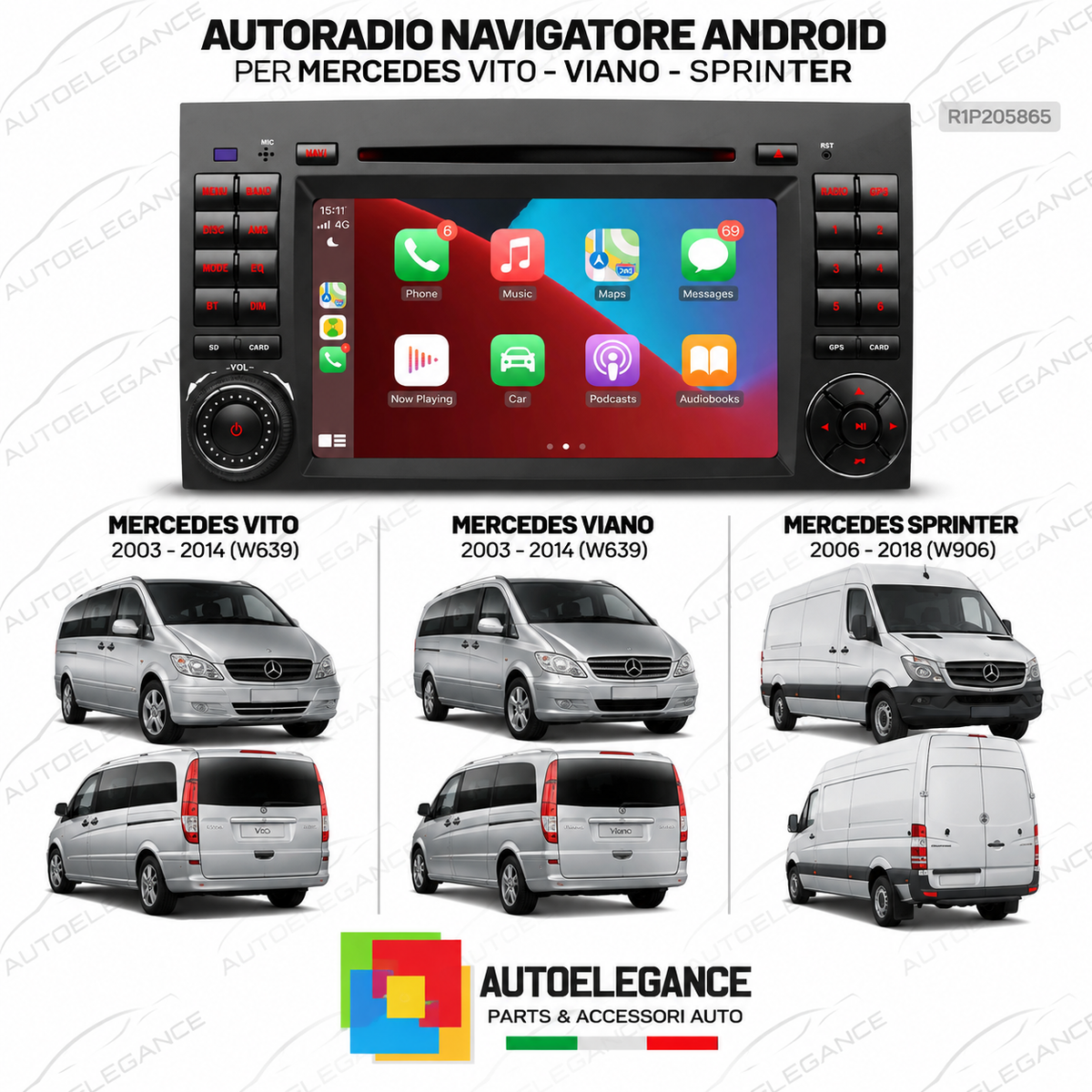 RADIO GPS ANDROID 11 ADATTO PER MERCEDES VITO VIANO SPRINTER