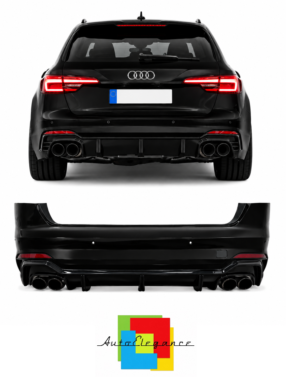 💕ART.10455 PARAURTI POSTERIORE AUDI A4 17-20 LOOK RS4 ABT💕