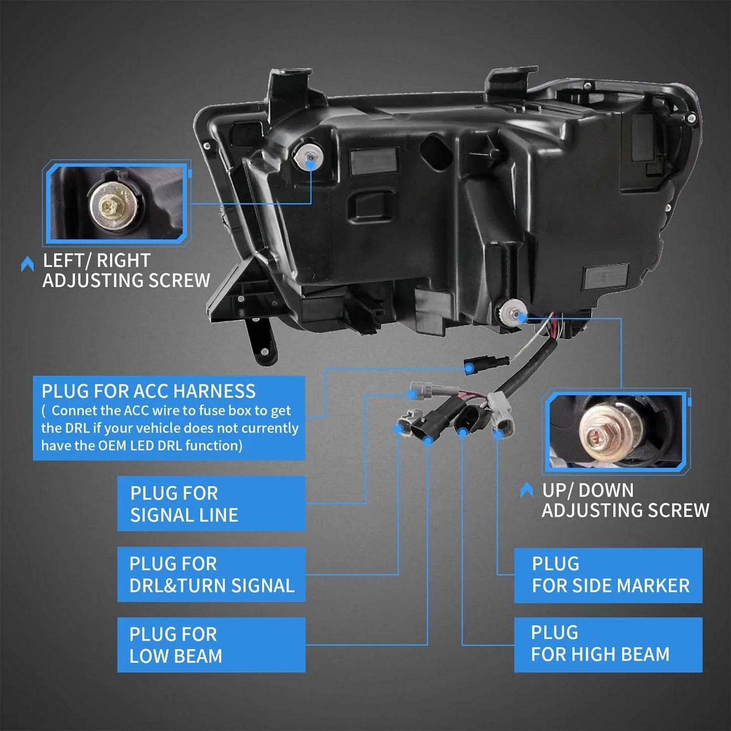 LED Headlights for Toyota Tundra 2007-2013 and Sequoia 2008-2017 2nd Generation (Fits US and Canadian Models). 