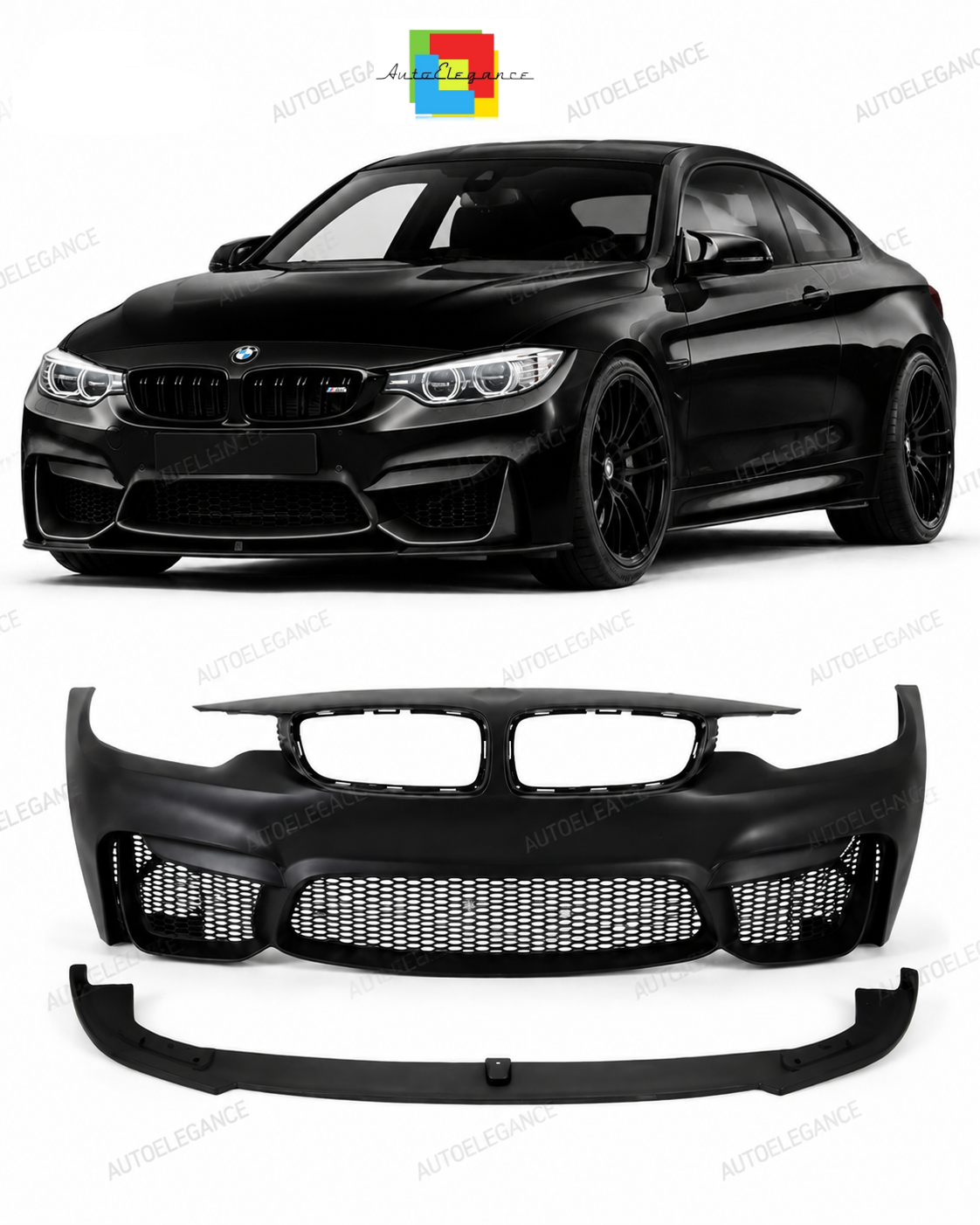 💕PARAURTI ANTERIORE BMW F32 F33 F36 LOOK M4 SPOILER LIP 💕